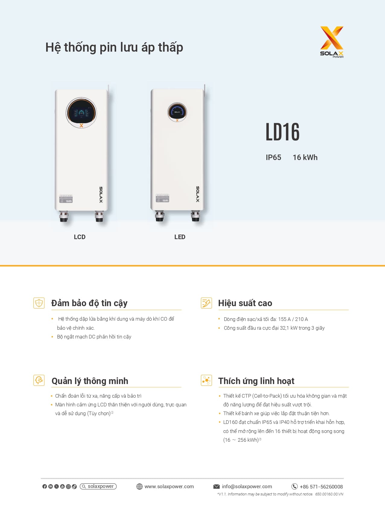 Pin lưu trữ SolaX LD16-S 16kWh